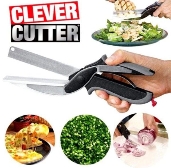 2 In 1 Clever Cutter Kitchen Scissors Quick Vegetable Cutter Vegetable Chopper