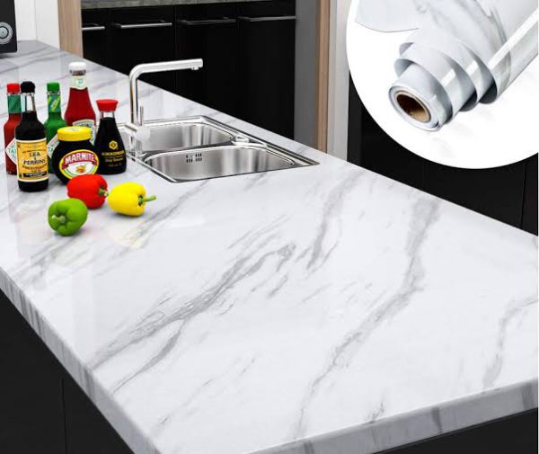 White Marble Sheet Marble Sheet For Kitchen – Anti Oil And Heat Resistant Wallpaper White Marble Sheet